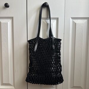 Elegant Black Mesh Tote Bag
